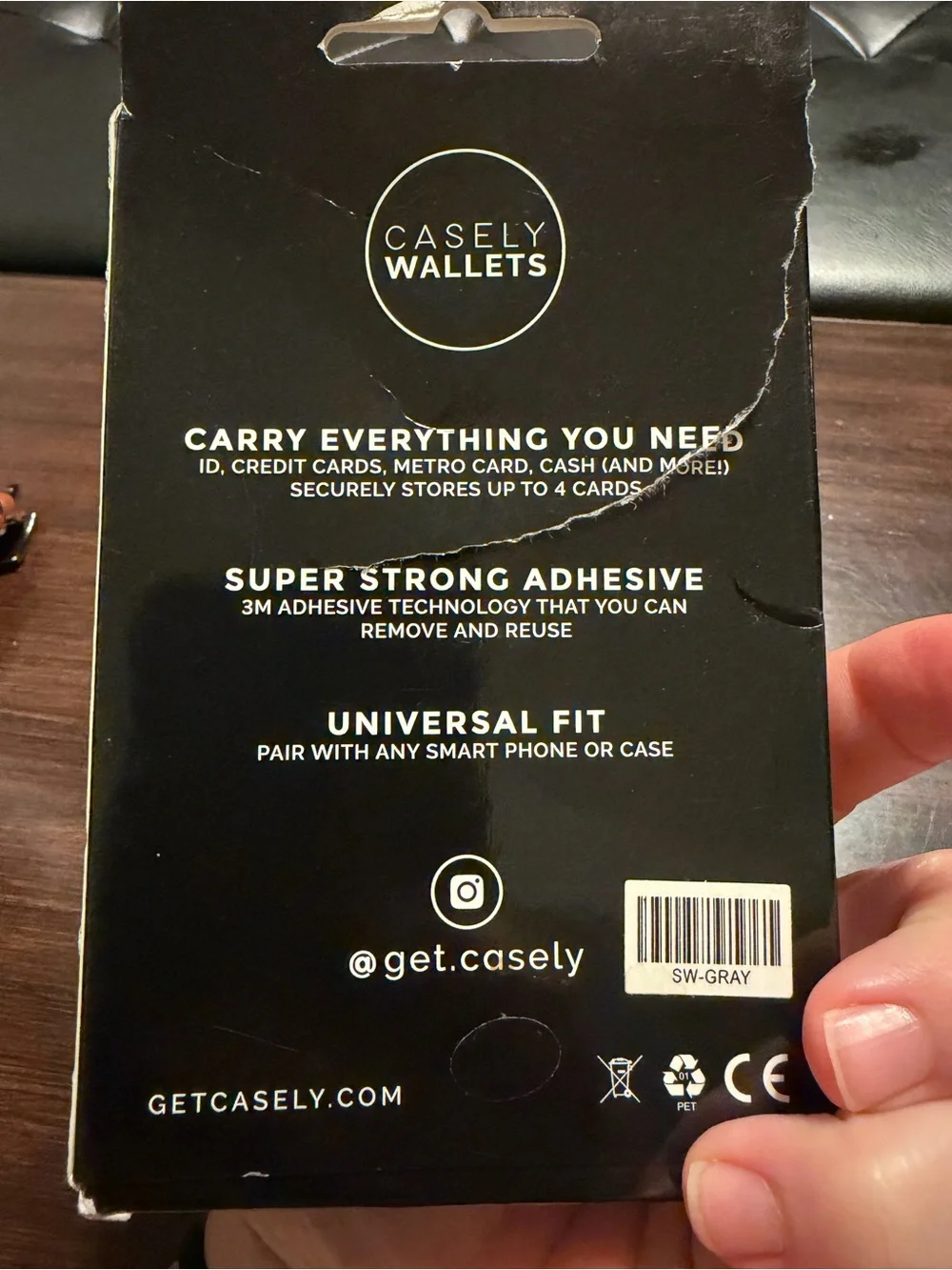 Casely Adhesive Card Wallet – Gray